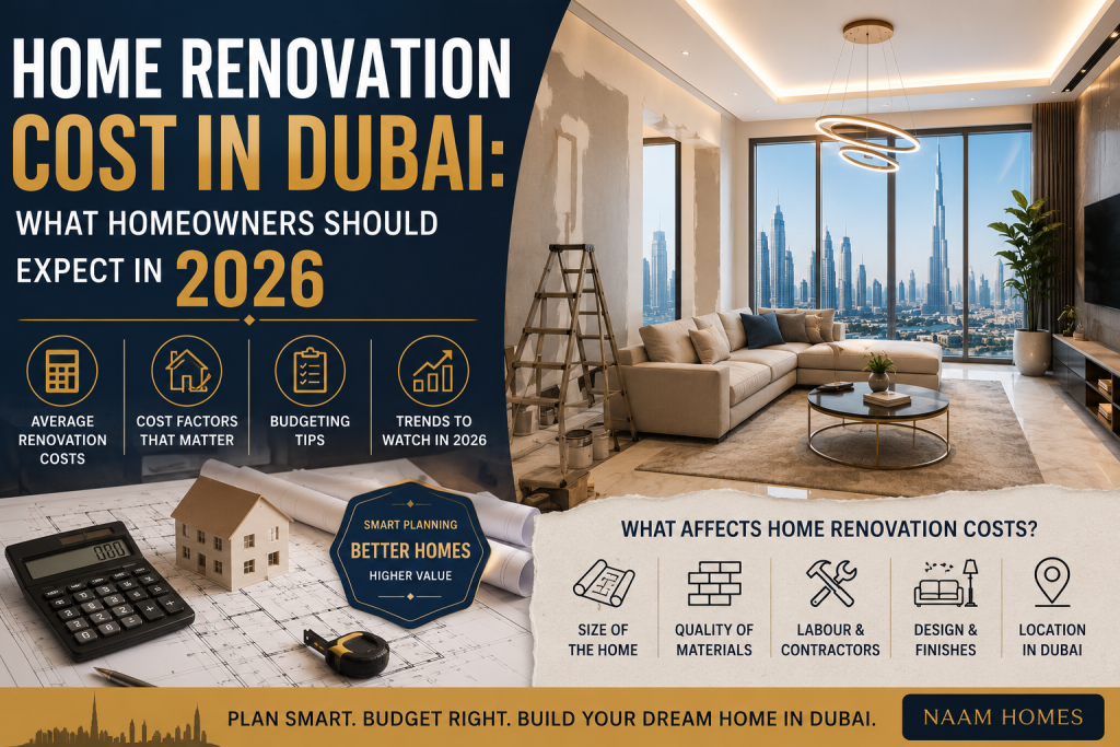 Home Renovation Cost in Dubai What Homeowners Should Expect in 2026 Naam Homes